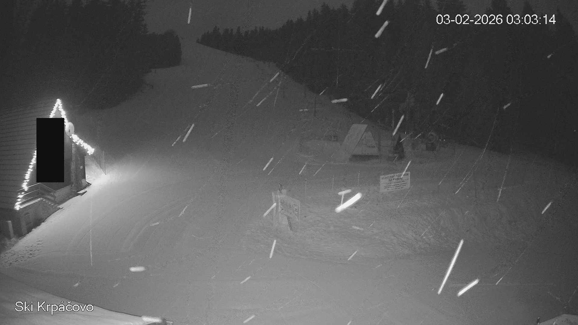 Aktuálny pohľad na zjazdovku Ski Krpáčovo